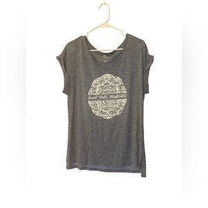 Charcoal Graphic Tee with Mandala Design